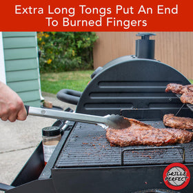 Grille Perfect locking ring keeps tongs closed for easy storage