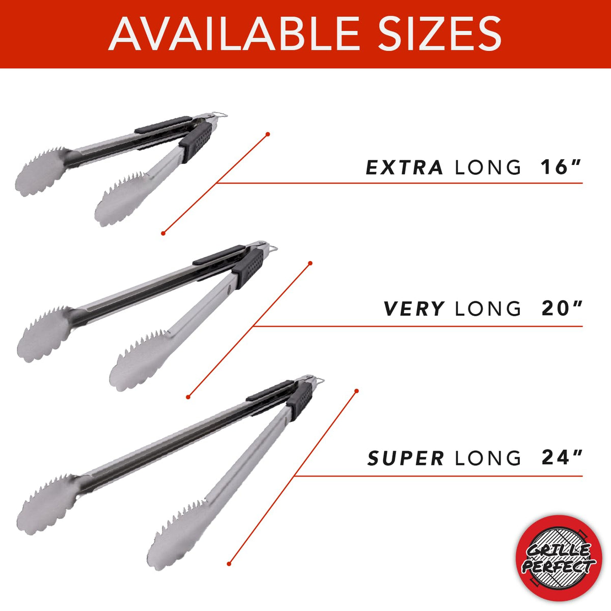 Grille Perfect tongs in use on a hot grill for precise food handling