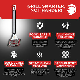 GrillFighter is cast-iron compatible for versatile outdoor cleanup