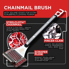 GrillFighter ergonomic handle provides comfortable control during cleaning