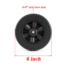 Grillflame 6-inch wheel side view shows easy replacement and stable rolling.