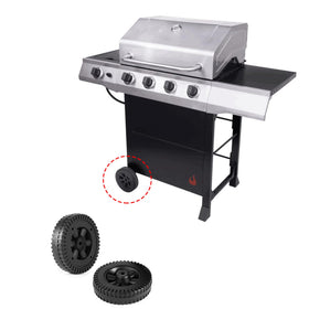 Grillflame wheels mounted on a grill illustrate durable, smooth movement.