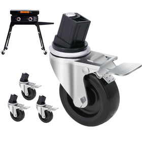 GRILLHOME 3-inch caster wheels for Blackstone stand front view and mobility