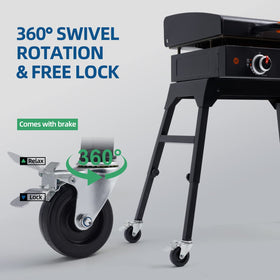 GRILLHOME locking brake on each caster for stability