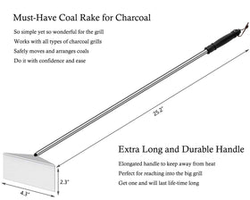 Grilliance ash rake head in rust-free stainless steel for durability