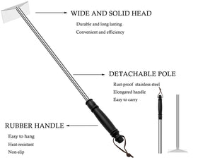 Grilliance ash tool with heat-resistant non-slip handle for comfortable use