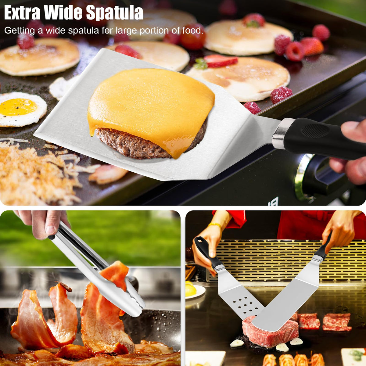 Grilliance cast iron burger press for evenly shaped patties