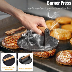 Grilliance extra-wide burger spatula enabling easy, controlled flips