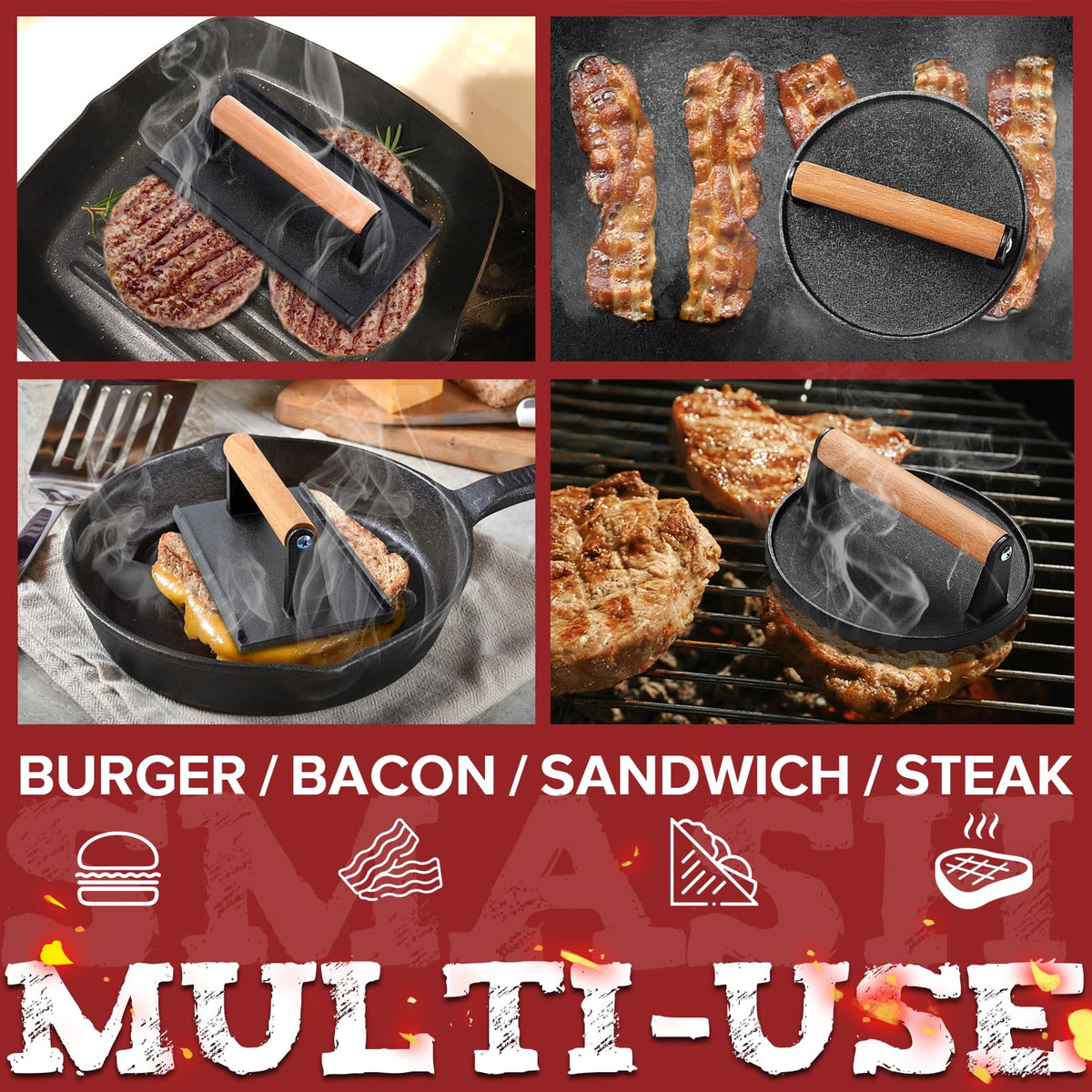 Grilliance 3-in-1 burger press kit packaging, ready for gifting.