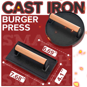 Grilliance rectangle burger press on grill for uniform burgers.