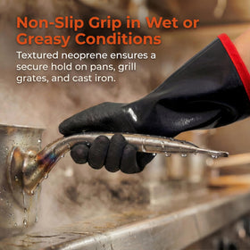Grillixa cotton lining adds comfort and insulation for extended cooks.