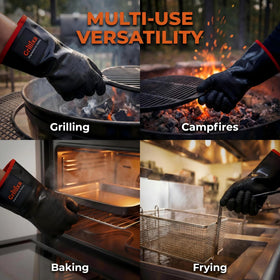Grillixa gloves are suitable for oven, smoker, rotisserie, and grill-side tasks.