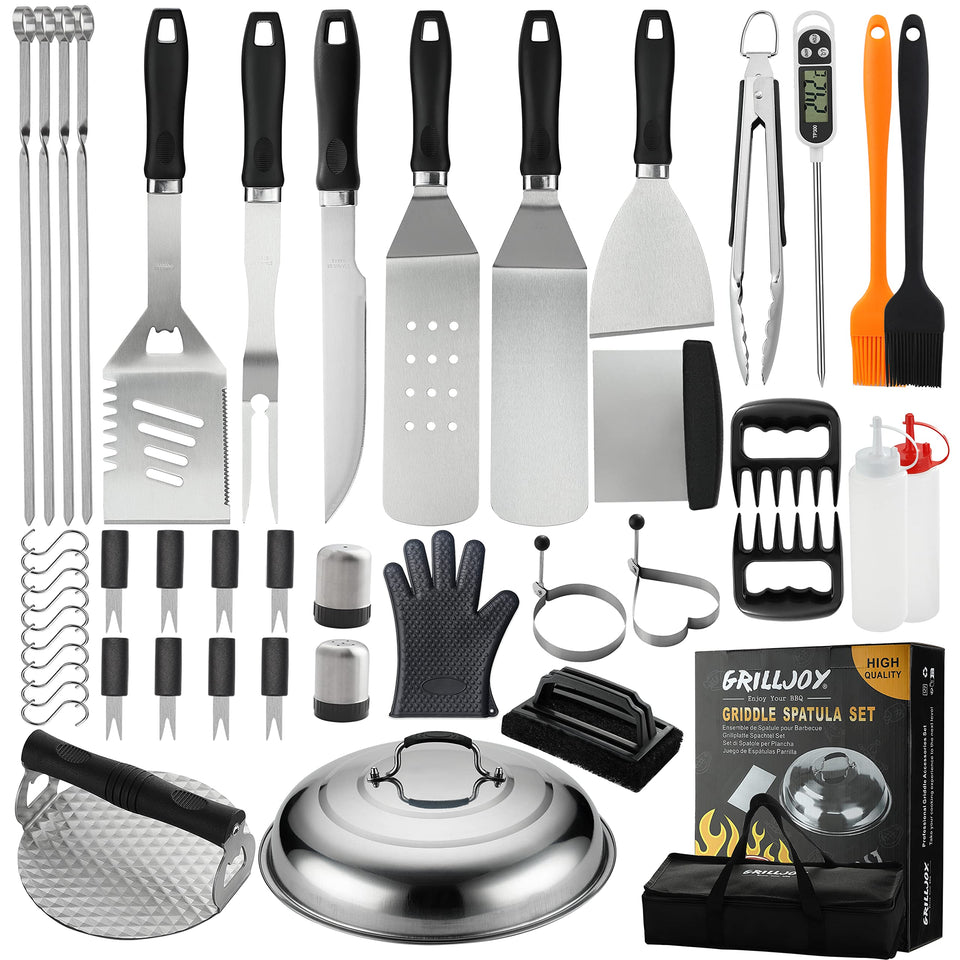 Grilljoy 46pc griddle accessories set spatula with robust handle for flat top grills