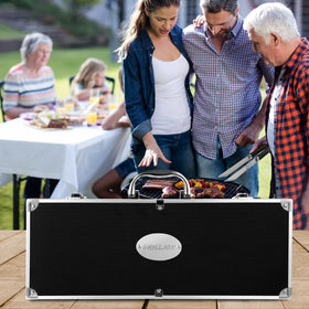 Grilljoy durable stainless steel construction withstands outdoor use