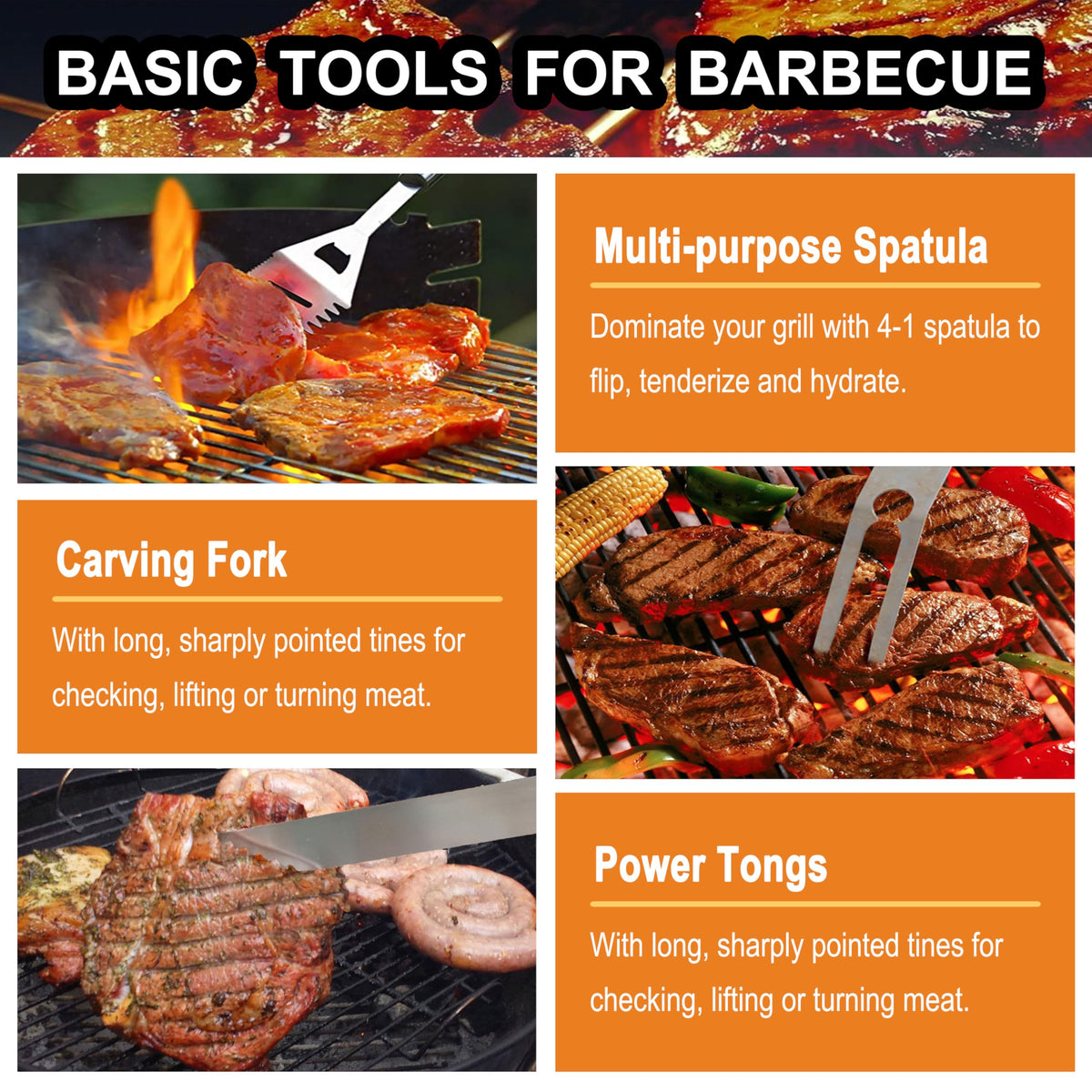 Grilljoy stainless steel tools resist rust for durable grilling