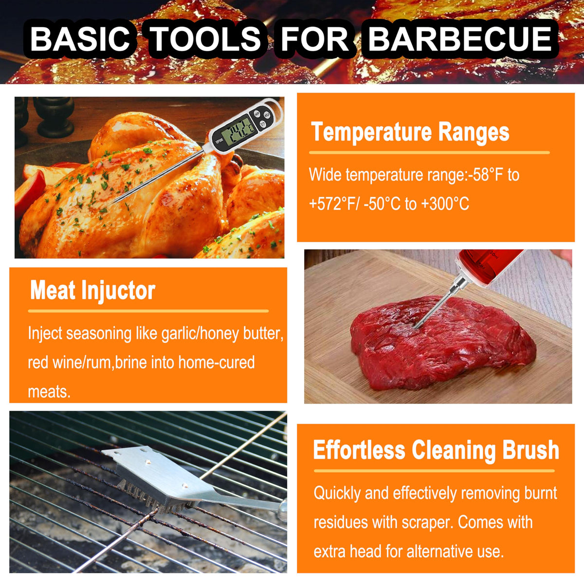grilljoy extended-handle design reduces burns during grilling
