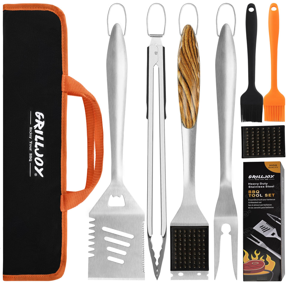 Grilljoy heavy-duty spatula with ergonomic grip for effortless flipping