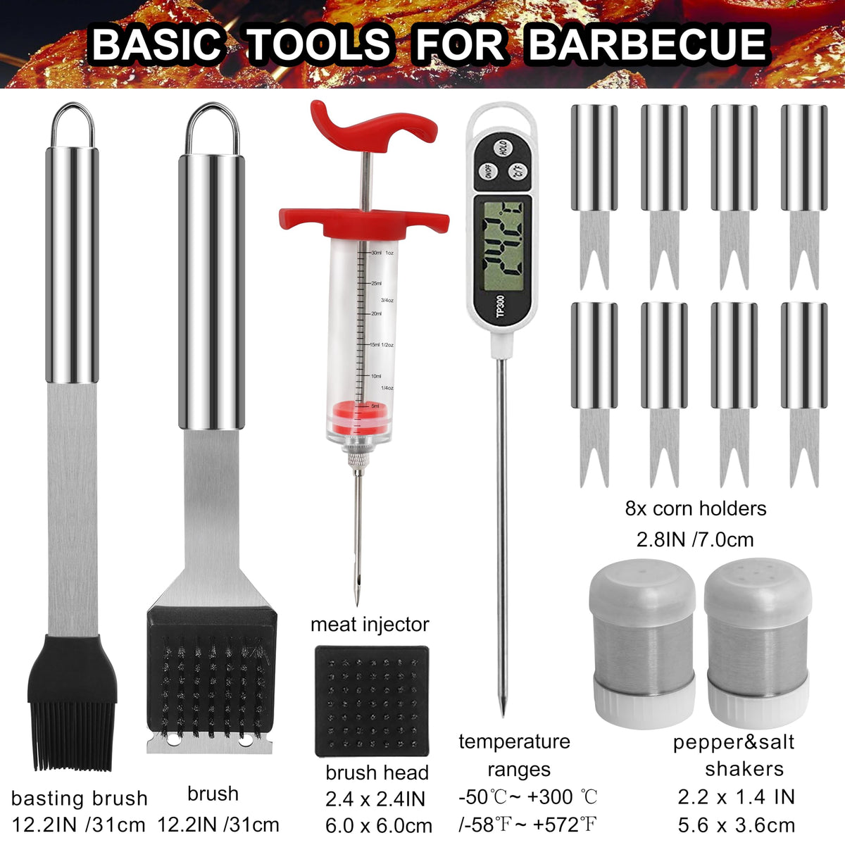 Grilljoy meat injector and thermometer support juicy marinades and precise temps