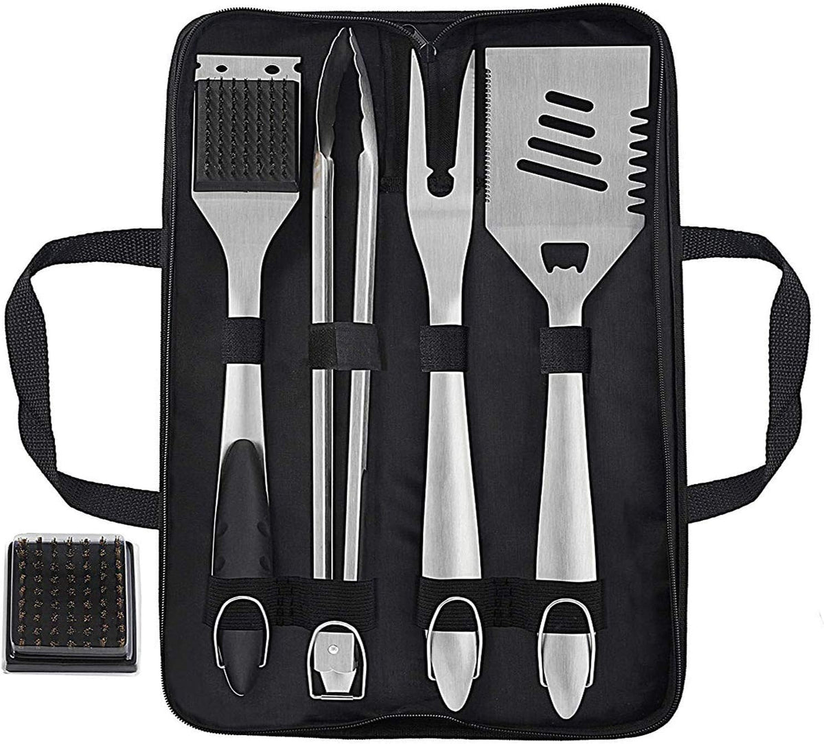Grilljoy stainless steel grill fork for secure meat handling and precise cutting.