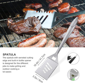 Grilljoy stainless steel tongs for smooth gripping and even turning on the grill.