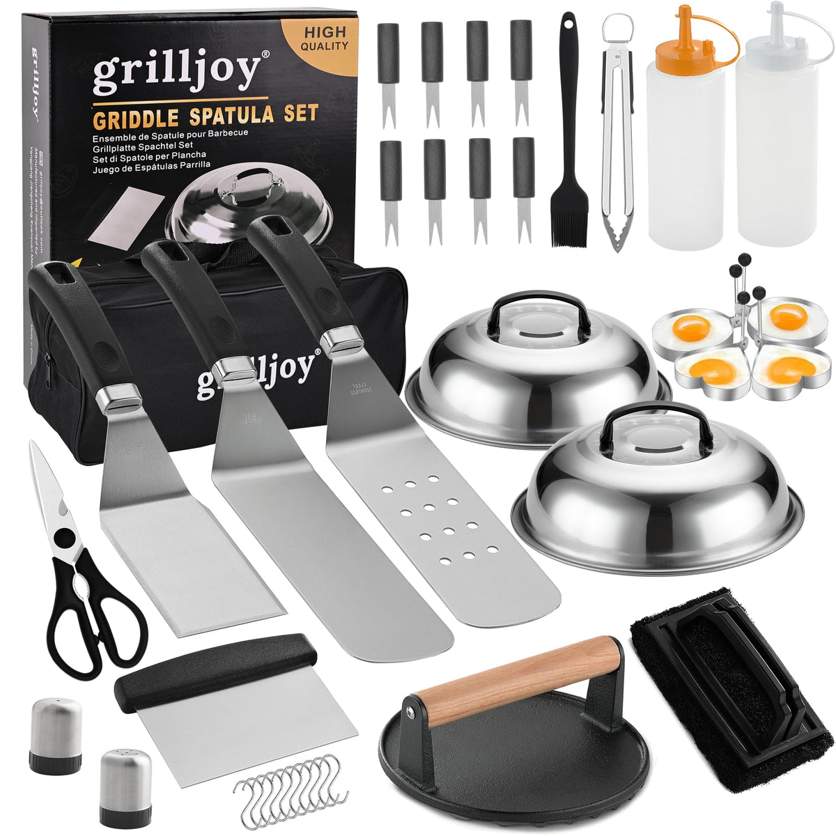 Grilljoy teppanyaki spatula long for precise flipping on flat tops