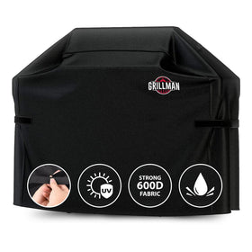 Grillman 64-inch fit grill cover protects large grills from rain and dust.
