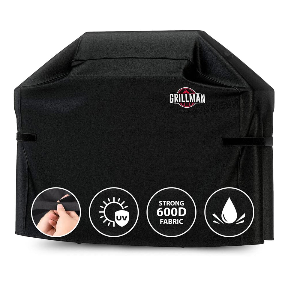 Grillman 64-inch fit grill cover protects large grills from rain and dust.