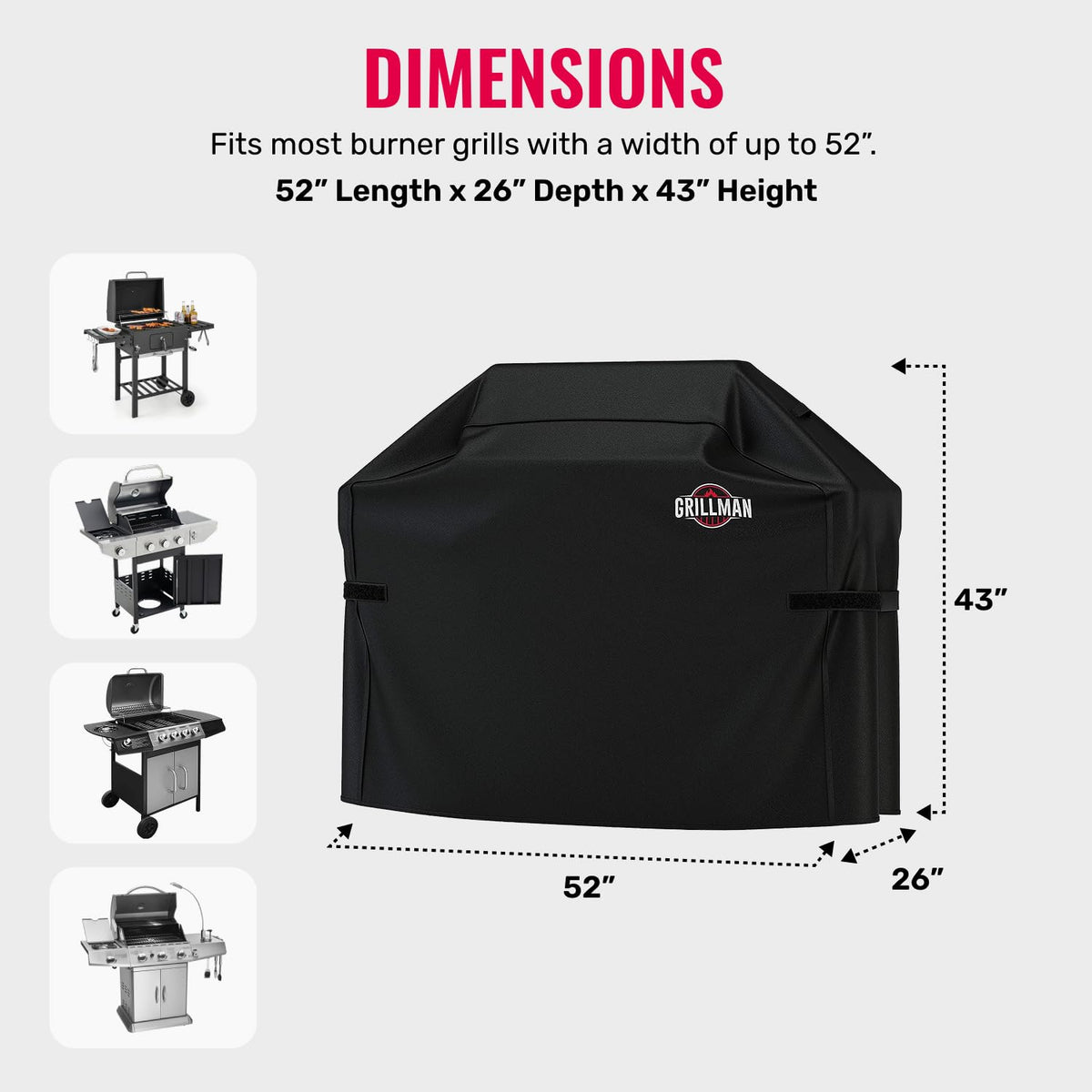 Grillman gas grill cover shields gas grills from rain and UV exposure