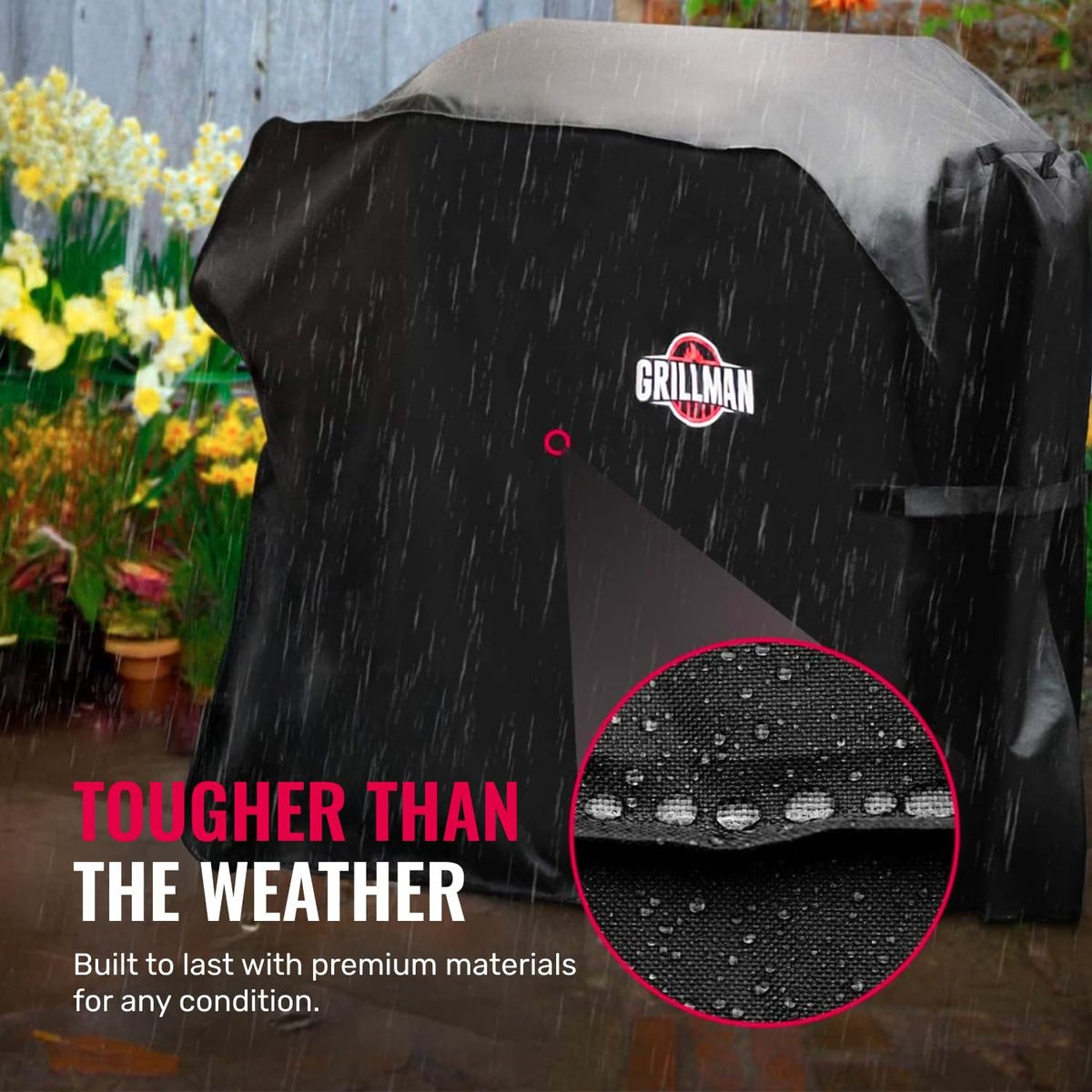 Grillman rip-proof fabric resists tears during windy outdoor days