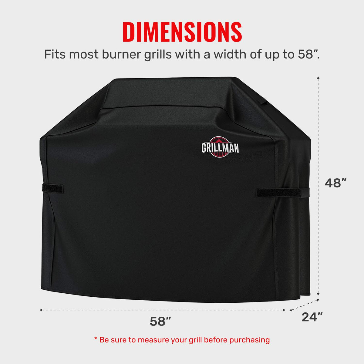 Grillman grill cover being wiped clean with water for easy maintenance.