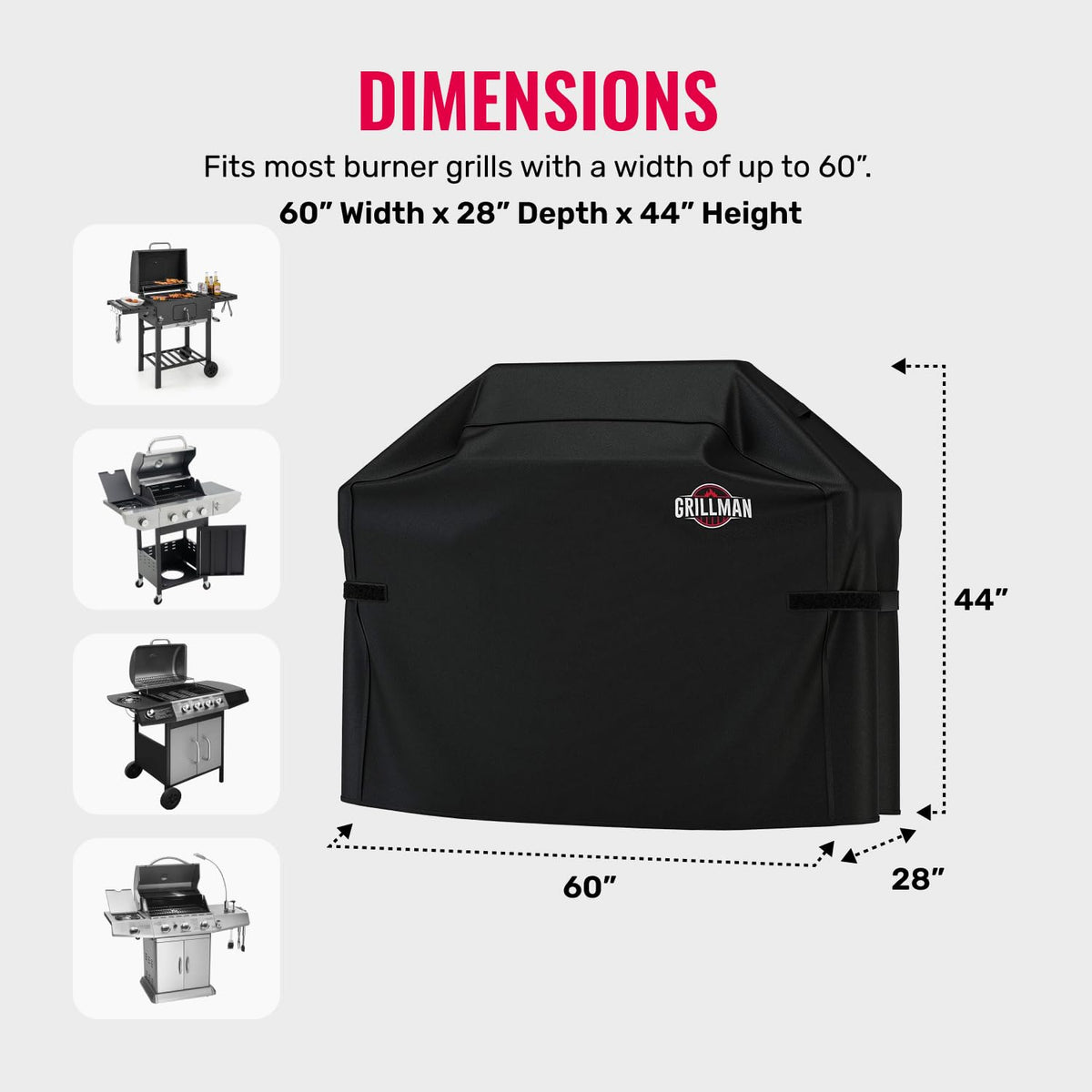 Grillman premium 60-inch grill cover waterproof material shields grill from rain