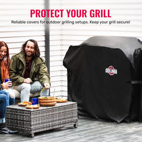 Grillman premium wind-proof strap system secures the grill against gusts