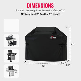 Grillman wind-resistant straps secure the cover against strong winds.