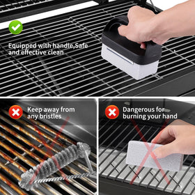 GrillSpesoX cleaning kit with handles enhances comfortable, controlled scrubbing.
