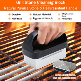GrillSpesoX natural pumice stones with handle for safe, effective stone cleaning.