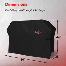 GrillTough adjustable straps keep the cover secure in wind.