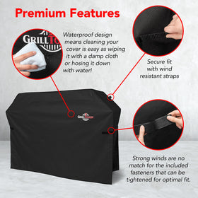 GrillTough adjustable straps ensure secure fit in windy conditions.