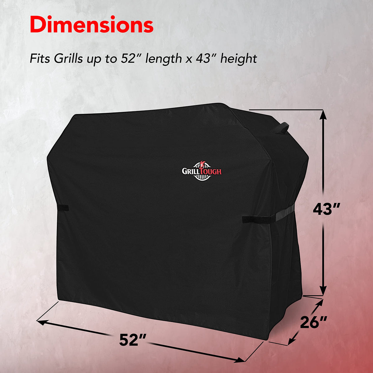 GrillTough dimensions 52 by 26 by 43 inches ideal for multi brand grills