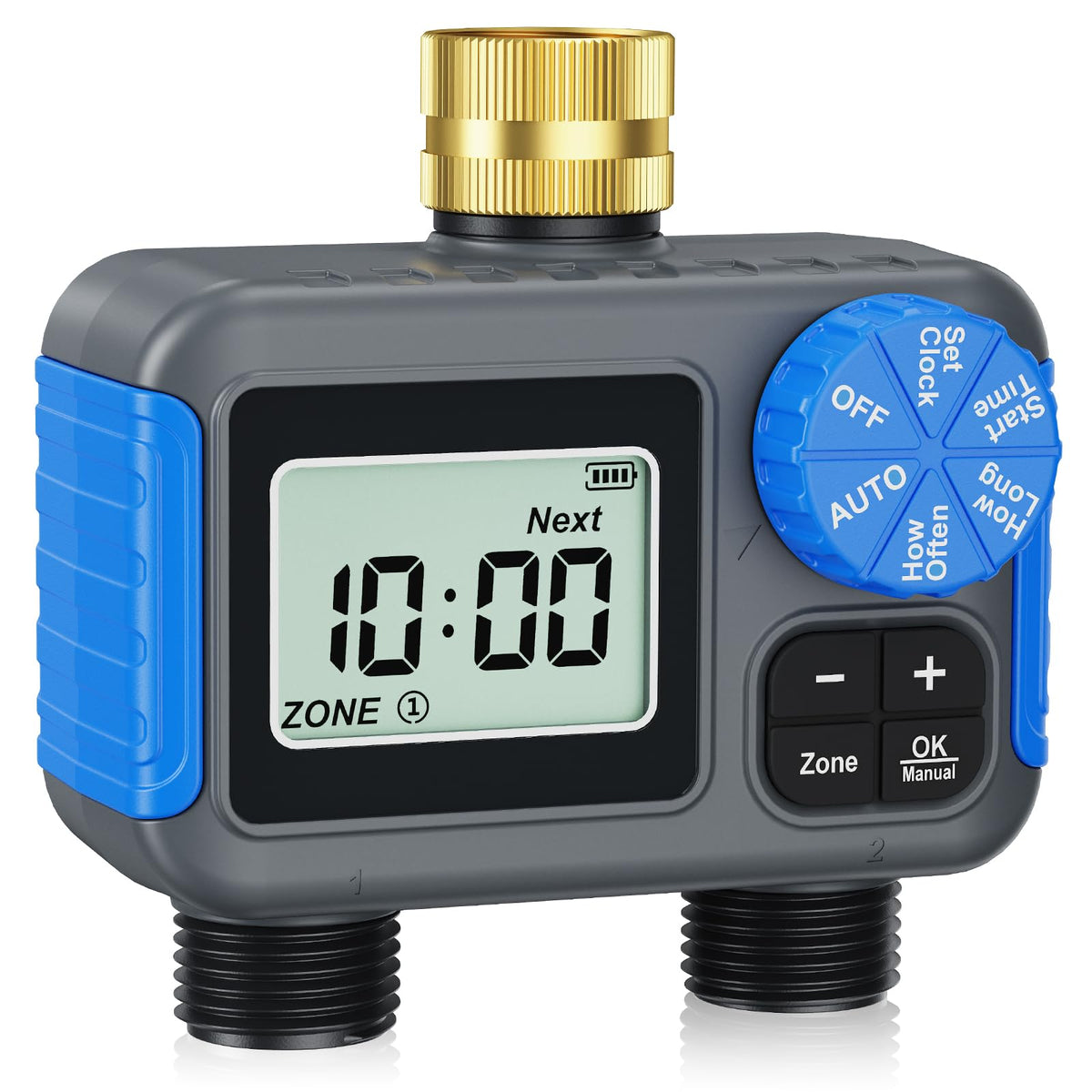Grillum sprinkler timer with brass swivel for durable irrigation control