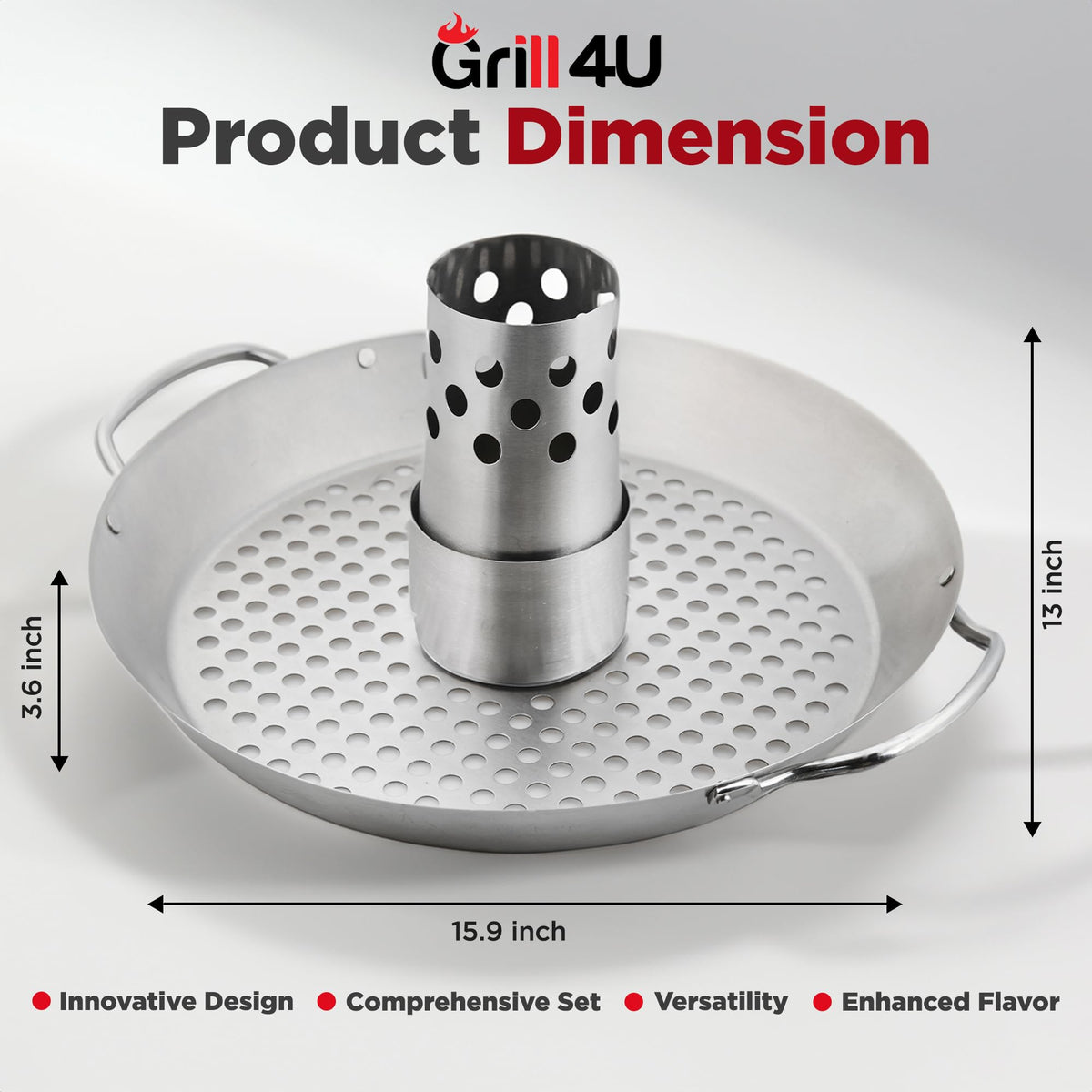 GrillX Beer Can Chicken Holder stainless steel for durable year-round grilling.