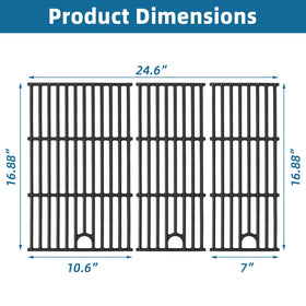 Grimate cast iron grill grate, 17-inch small right area, precise heat.