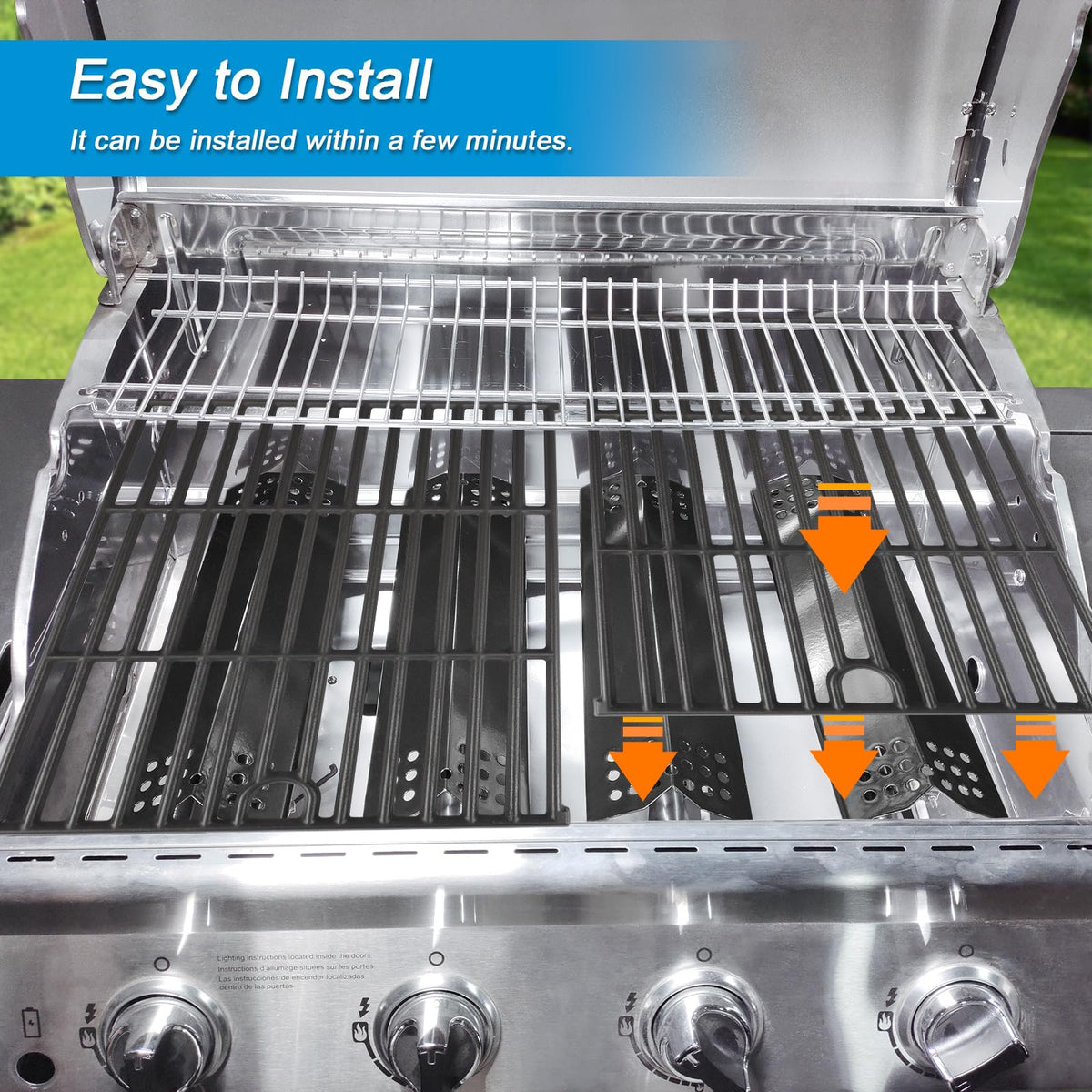 Grimate Nexgrill 720-0925P heat plate set keeps grill components protected during cooking.