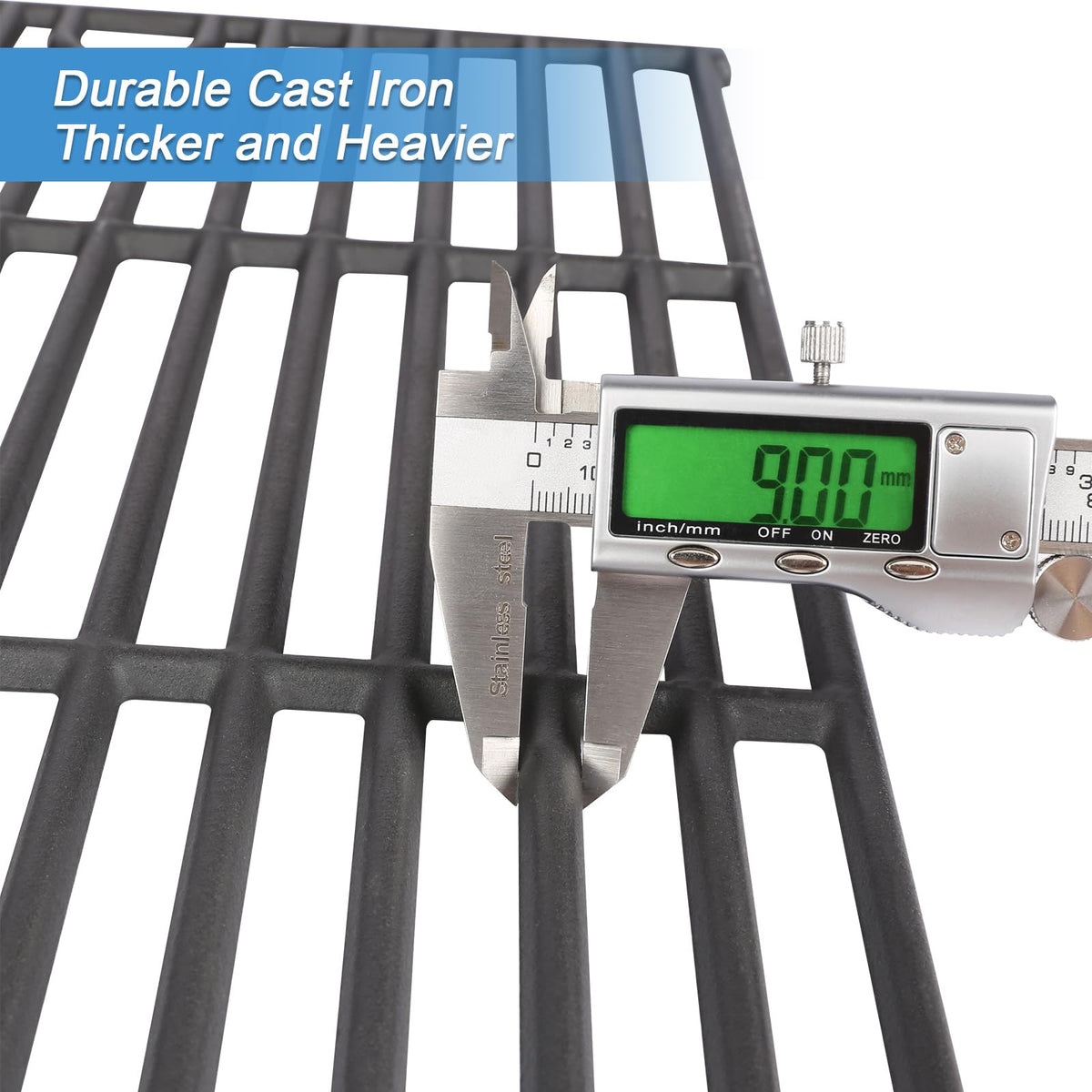 Grimate Nexgrill 720-0925P porcelain steel heat plate close-up shows robust construction.