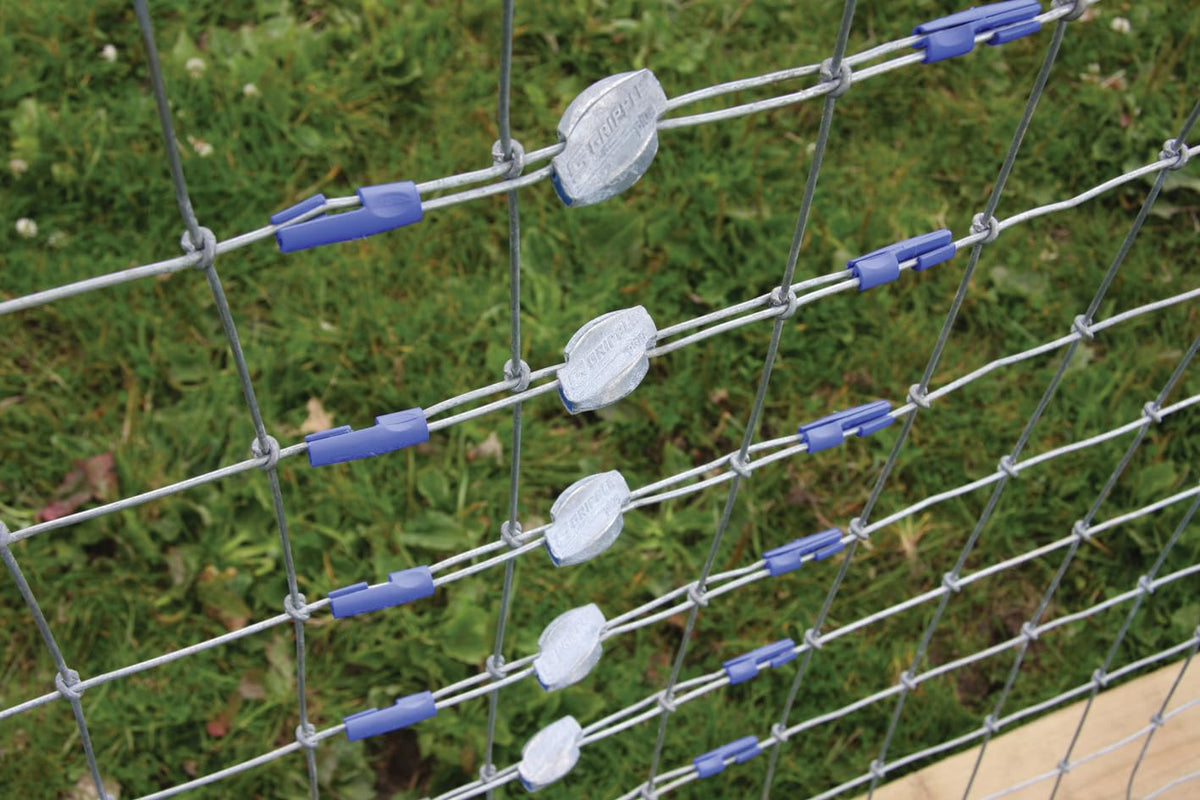GRIPPLE wire joiner medium tension action demonstrates tight, secure fencing.