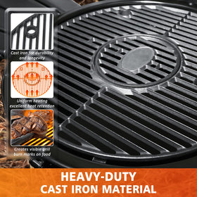 GRISUN 19.5-inch diameter fits Pit Boss K24 and other grills.