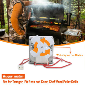 GRISUN auger motor demonstrates cross-brand compatibility with Traeger and Camp Chef grills.