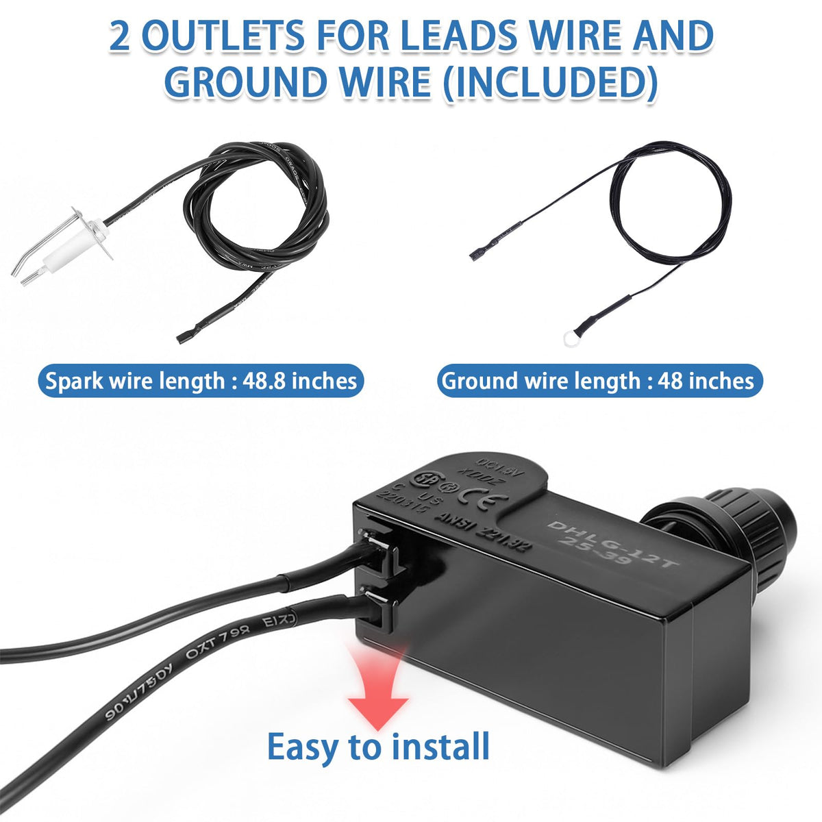 GRISUN 48-inch electrode cable enables flexible installation.