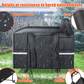 Grisun 1000 series grill cover highlights airflow vents to reduce moisture.