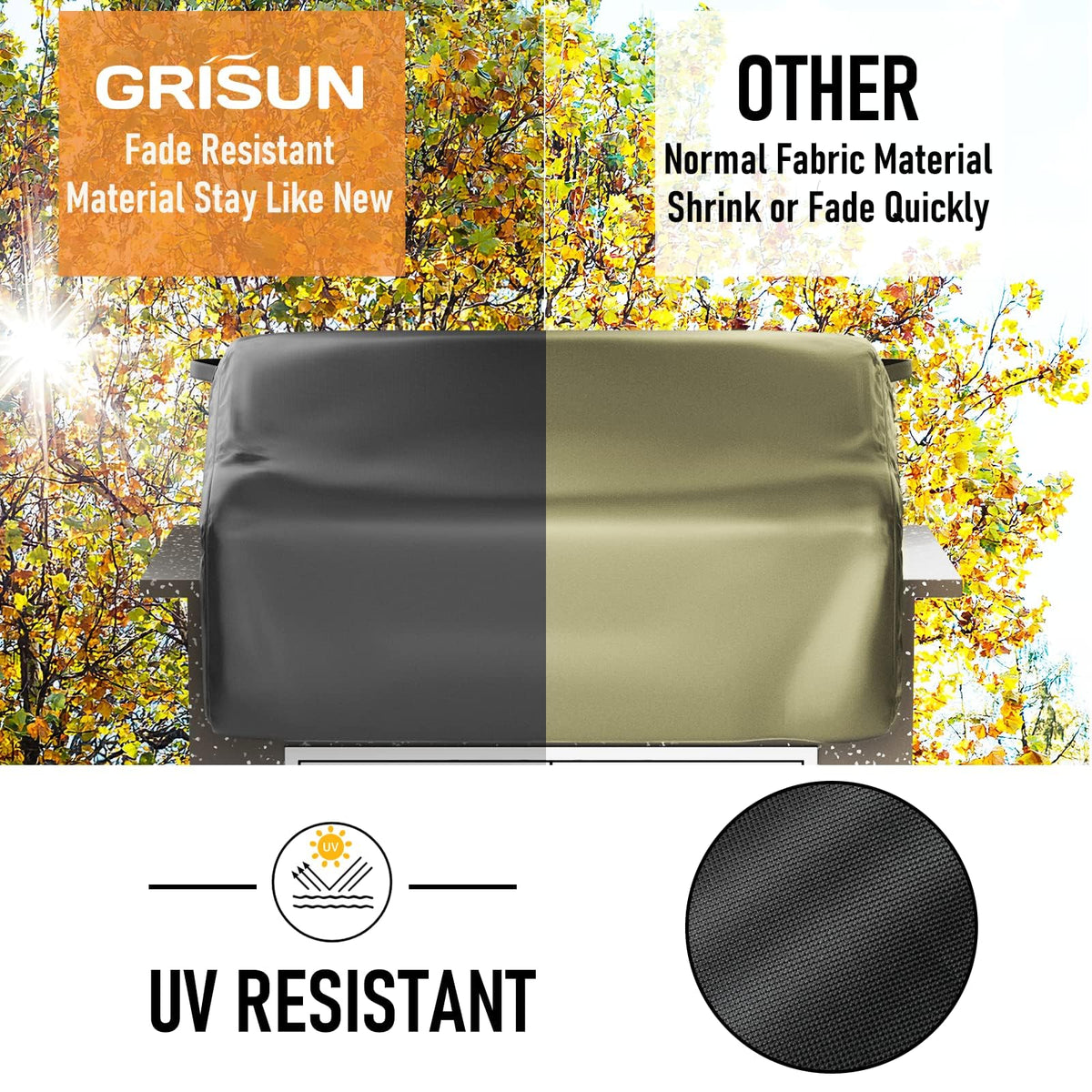 GRISUN 32-inch built-in cover protects Bull grills outdoors