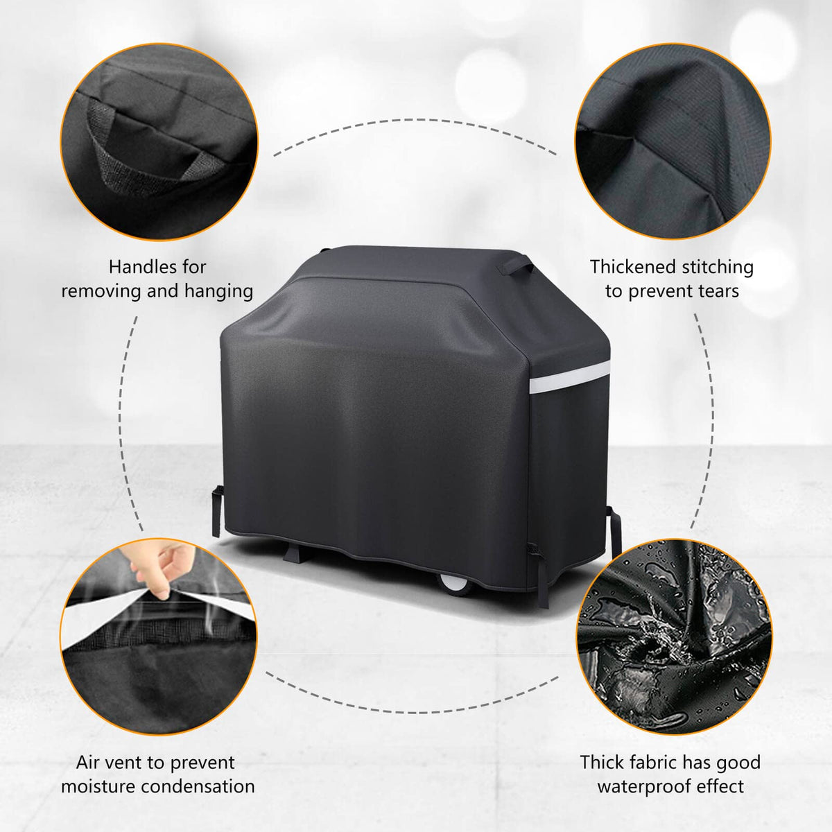GRISUN cover with Velcro straps keeps the cover in place.